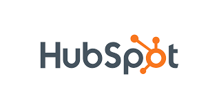 Logotipo de HubSpot en colores gris y naranja.